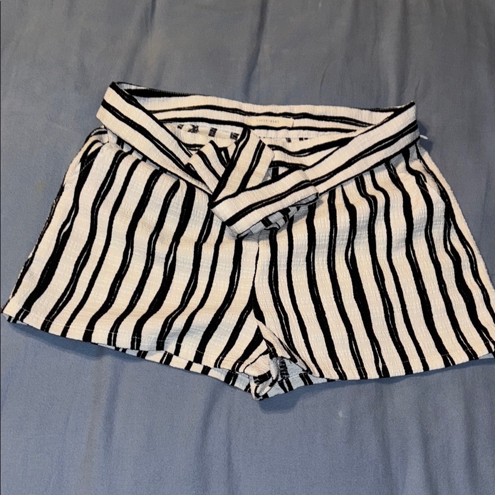 Striped Black and White Women's Shorts